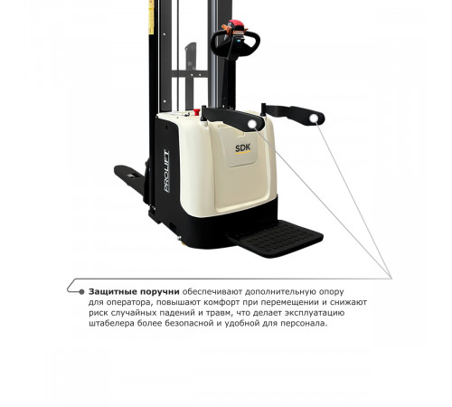 Самоходный электроштабелер PROLIFT M2 SDK 1656 li-ion со свободным подъемом