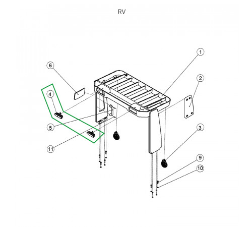 Фара головного света встроенная для ричтрака RV (24V)
