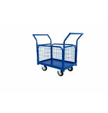 Тележка платформенная TOR ТП-2С (600х900) с бортами из сетки и двумя ручками (колеса 125 мм)