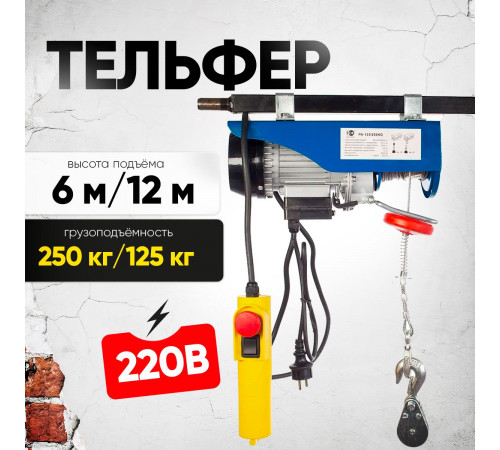 Таль электрическая TOR PA 125/250 кг 12/6 м