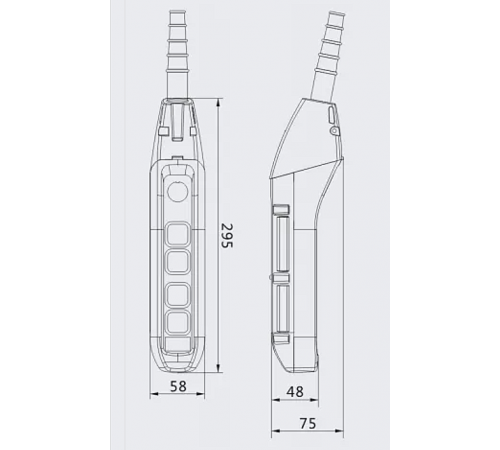 Пульт управления 4 кнопки М5, 2 скорости, стоп, ключ, IP55 TNHA1-62FYS
