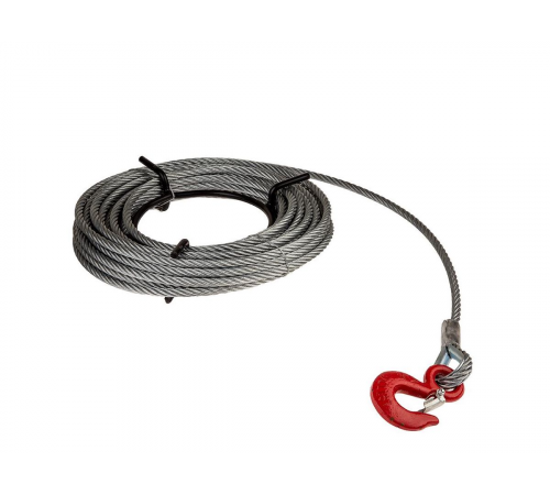 Трос стальной канат для лебёдки РА 250/500 диаметр 4 мм длина 20м с крюком