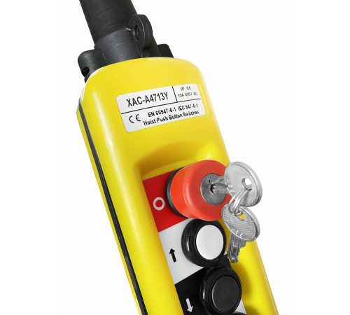 Пульт управления 4 кнопки, 1 скорость, стоп, ключ, IP65 XAC-A4713Y